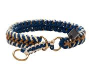 Hunter Dressuurhalsband Tinnum, blauw/beige XL, 70cm lang, 30mm breed Hond