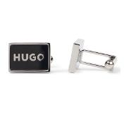 HUGO BOSS Manchetknopen met omrand logo in zwart email