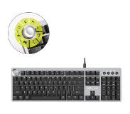 Delux KS100 Designer Mechanisch PRO toetsenbord - programmeerbare draaiknop en toetsen - Red Switches - Aluminium case - slim design - Mac + Windows - Backlight QWERTY/US