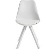 Nancy's Chadron Eetkamerstoel - Set Van 2 - Keukenstoel - Eetstoel - Kunstleer - Kunststof - Gestoffeerd - Zwart/Grijs/Wit - Scandinavisch
