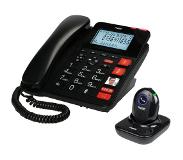 Fysic Vaste Telefoon Met Antwoordapparaat En Draadloze Sos Panieknop Fysic Fx3960 Rood-zwart