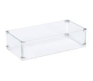 GoFire Glasombouw rechthoek 80 x 30 cm - Zwart gecoat