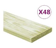 vidaXL 48 st Terrasplank 5,76 m² 1 m geïmpregneerd massief grenenhout