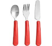 Trudeau Bestekset Leon Junior 12 Cm Pp/rvs Rood 3-delig