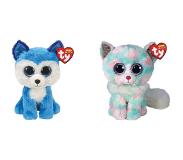 TY - Knuffel - Beanie Boo's - Prince Husky & Opal Cat
