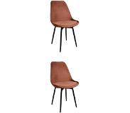 Polewolf | Set van 2 eetkamerstoelen Pluto velvet velours koperkleurig 47x87x52.5 cm eetkamerstoelen | NADUVI