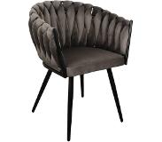 Polewolf | Eetkamerstoel Knot velvet velours grijs 60x78x54 cm eetkamerstoelen | NADUVI