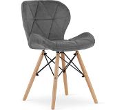 Viking Choice LAGO - Velvet eetkamerstoel - set van 4 - grijs