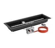 GoFire inbouwbrander rechthoek 75 x 25 cm - Zwart gecoat
