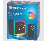 Smartwares draadloze deurbelset DBY-21311W met gekleurde led verlichting voor tijdens de avonduren of als de baby slaapt.