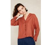 Kings Of Indigo - Athalie | Terracotta Linen - Shirt Longsleeve - Oranje - M