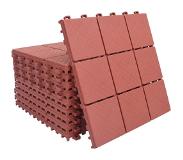 vidaXL Terrastegels 10 st 30,5x30,5 cm kunststof rood