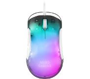 Mars Gaming MMGLOW Chroma-Glow RGB Gaming Mouse Mirror Finish Ultra-Lightweight 12800 DPI White