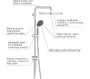 GROHE QuickFix Vitalio Start System 250 Cube Flex doucheset, zonder kraan, met omstel, wandmontage, chroom