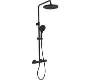 Blaufoss Onos 250 thermostatische kraan regendoucheset mat zwart