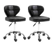 Zenzee Barkrukken set van 2 - kruk - krukken - stoelen - kunstleer- donkergrijs - 72 - 87 cm