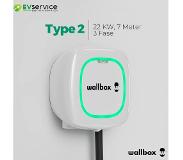Wallbox Pulsar Plus - Type 2 kabel Maximale Laadvermogen: 32A, 3 fasen, Load Balancing: Nee, Kabellengte: 7 meter, Kleur: Wit