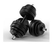 Physionics GoodVibes - Dumbbell Set 30KG - Korte Halterstangen - Stersluitingen - Verstelbaar
