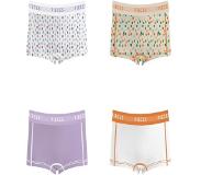 Pieces short PCLOGO (set van 4) lila/wit/oranje Dames