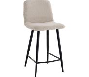 Label51 barkruk Jep Ivoor teddy | Zwart Metaal 45 x 48 x 94 cm (set van 2)