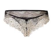 Lingadore String Black & Sand | Maat: L | Kleur: Zwart/Ivoor