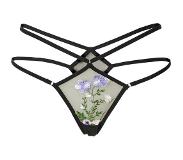 Lingadore String LingaDore Love flower Mesh | Maat: L | Kleur: Zwart/Print