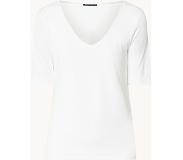 Expresso T-shirt met V-hals en stretch