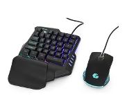 Gembird GMB GGS-IVAR-TWIN 2-in-1 compacte gaming set met RGB Gaming Muis en Compact toetsenbord