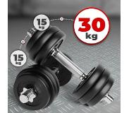 Physionics GoodVibes - Dumbbell Set - Halters van 15kg set van 2 - Totaalgewicht 30kg - Stersluiting - Kunststof Behuizing - Zwart