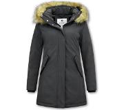 Matogla Dames Winterjas met Imitatie Bontkraag - Slim Fit - Zwart