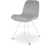 Nolon | Eetkamerstoel Noah fluweel grijs 51x82x40 cm eetkamerstoelen | NADUVI