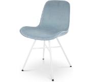 Nolon | Eetkamerstoel Noah fluweel blauw 51x82x40 cm eetkamerstoelen | NADUVI