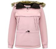 Matogla Dames Anorak Winterjas met Bontkraag - Pink