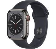 Apple Watch Series 8 4G 41mm Grafiet Rvs Midnight Sportband