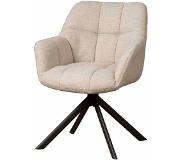 Tower Living | alba draaibare eetkamerstoel met leuningen | 100% polyester | naturel | 66 x 67 x 85 (h) cm