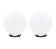 vidaXL LED-bollampen 2 st rond 20 cm PMMA