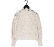 Alix The Label Blouse Ladies Knitted Stretch Lace TOP Ecru Dames | Maat M