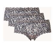 Hanky Panky Signature Lace shorty van kant met panterprint in 3-pack
