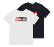 Jack & Jones Corp Logo Short Sleeve Crew Neck T-shirt 2 Units Wit 14 Years Jongen