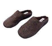 Viva Instap Sloffen Heren – Fleece Pantoffels – Bruin maat 41 - Huisschoenen