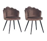 Polewolf | Set van 2 Eetkamerstoelen Crown velvet fluweel bronskleurig 46x79x54 cm eetkamerstoelen | NADUVI