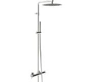 Sub Cross thermostatische regendoucheset inclusief hoofddouche, staafhanddouche, glijstang en doucheslang 122,2 cm, chroom