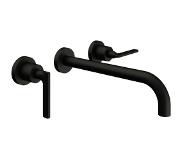Royal plaza Dora afdekset 2greeps wandkraan met hendel uitloop 23cm charcoal