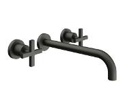 Royal plaza Rosa wastafelkraan inbouw - 23.5cm uitloop - steel black