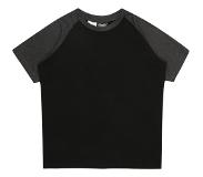 Urban classics Kinder Tshirt -Kids 134/140- Raglan Contrast Zwart/Grijs