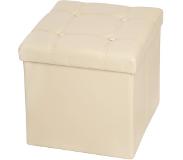 TecTake - Opvouwbare opbergkist zitkruk met opbergruimte beige - 401474