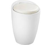 TecTake - opbergkruk, kruk met opbergruimte - wit / wit - 402077