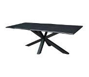 Lizzely Garden & Living Eettafel langwerpig 220cm Jeffo zwart langwerpige tafel