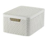 Curver Style opbergmand met deksel M - vintage wit