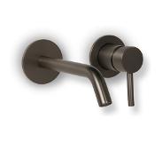 BLUE LABEL Brondby inbouw wastafelkraan 18cm - geborsteld gunmetal PVD